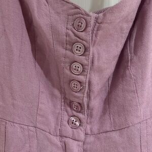Urban Outfitters Romper zipup button up adj straps 2 slit pockets,1 rear pocket